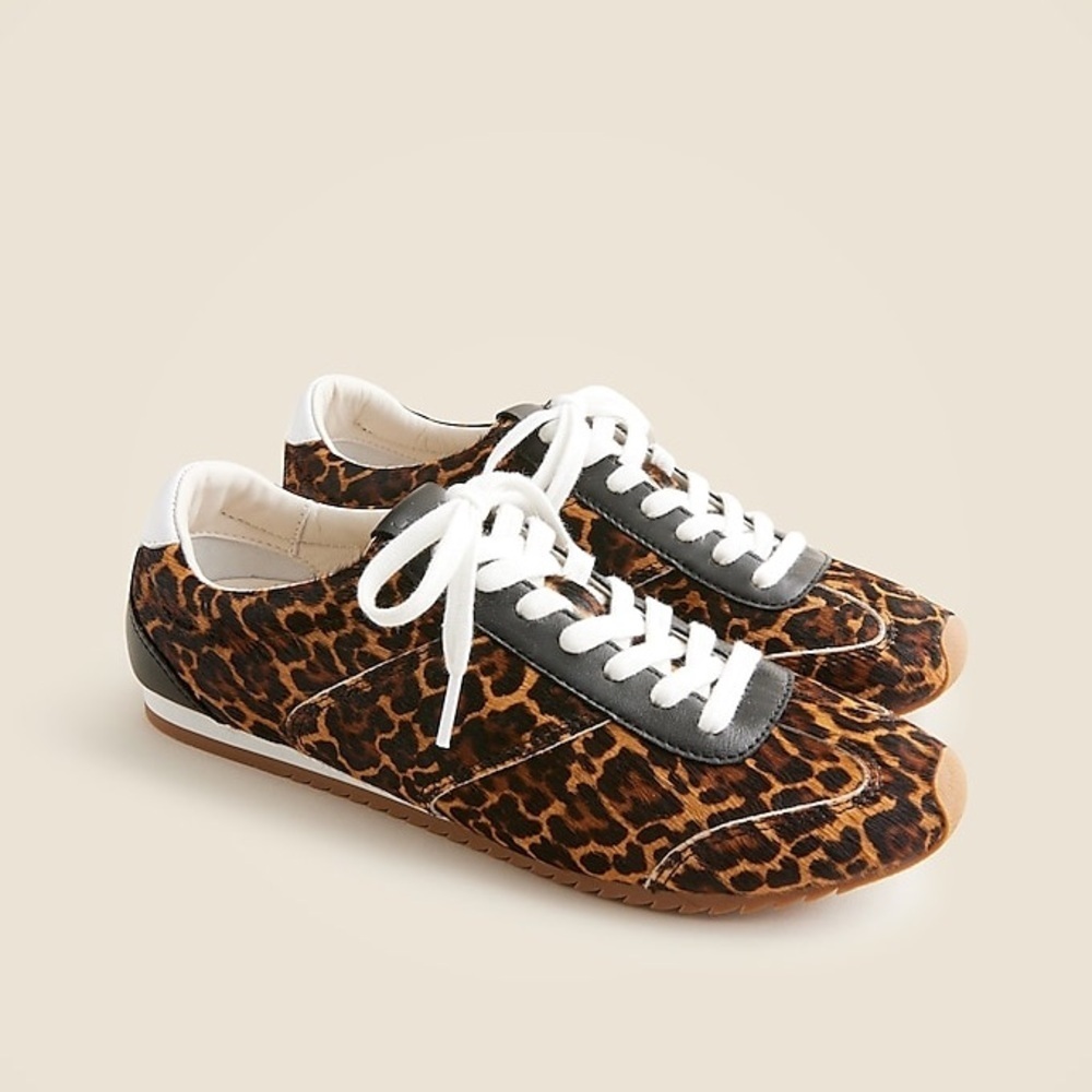 J Crew Rec sneakers in leopard-print calf hair CH286